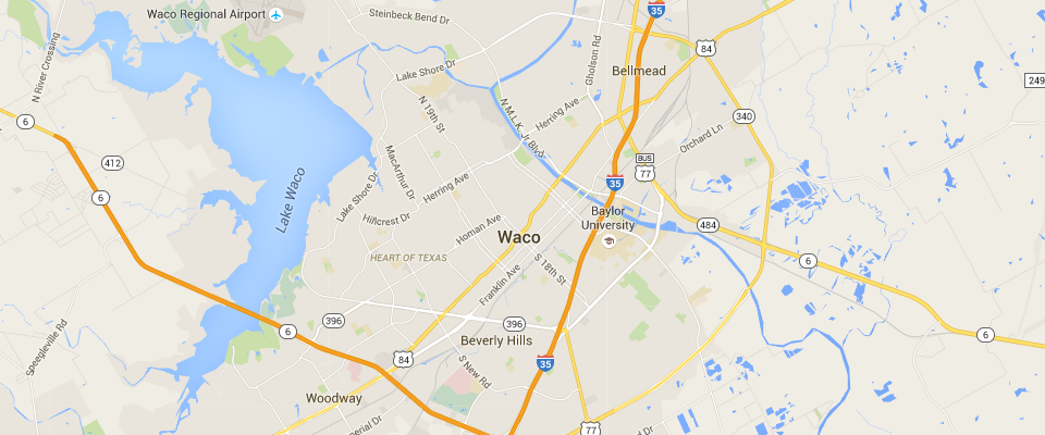 Waco Waste Dumpster Rental Service Area Map